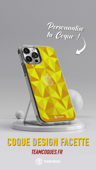 Vidéo Coque design FACETTES APPLE POMME JAUNE - TEAMCOQUES