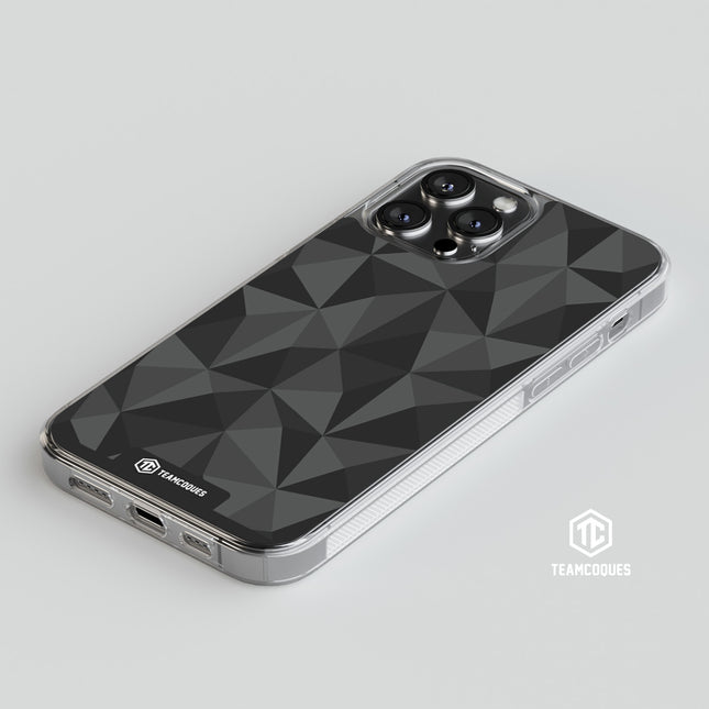 Coque design FACETTES NOIR - TEAMCOQUES