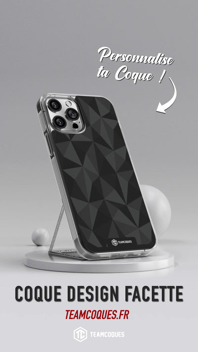 Vidéo Coque design FACETTES NOIR - TEAMCOQUES