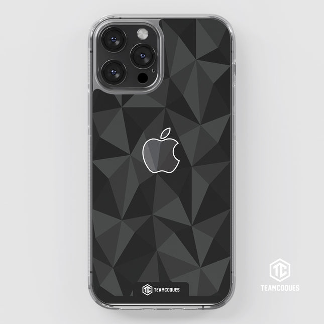 Coque design FACETTES APPLE POMME NOIR - TEAMCOQUES