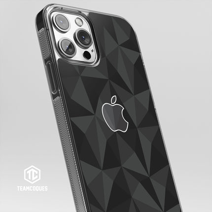 Coque design FACETTES APPLE POMME NOIR - TEAMCOQUES