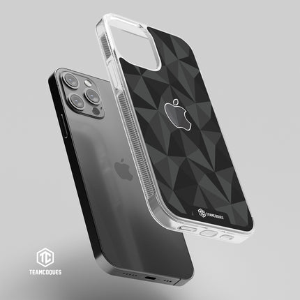 Coque design FACETTES APPLE POMME NOIR - TEAMCOQUES
