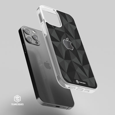 Coque design FACETTES APPLE POMME NOIR - TEAMCOQUES