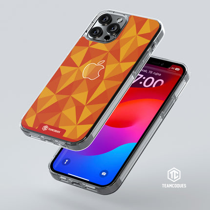 Coque design FACETTES APPLE POMME ORANGE - TEAMCOQUES