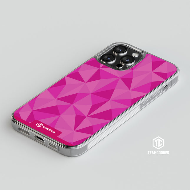 Coque design FACETTES ROSE - TEAMCOQUES