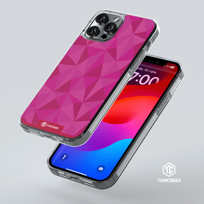 Coque design FACETTES ROSE - TEAMCOQUES