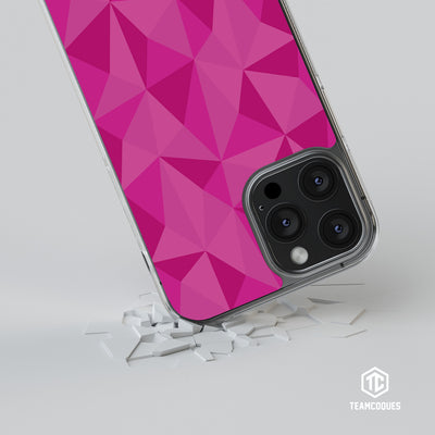 Coque design FACETTES ROSE - TEAMCOQUES