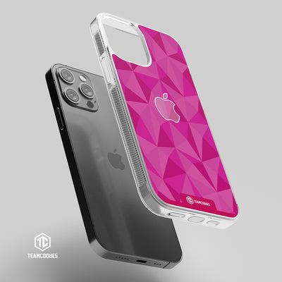 Coque design FACETTES APPLE POMME ROSE - TEAMCOQUES