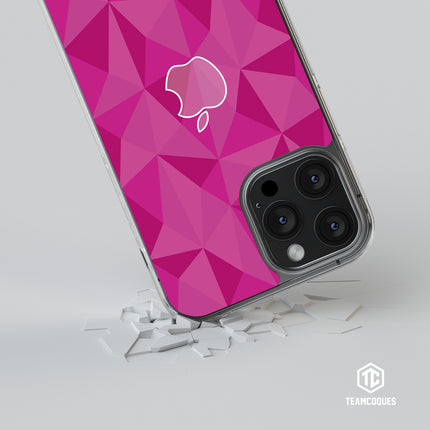 Coque design FACETTES APPLE POMME ROSE - TEAMCOQUES