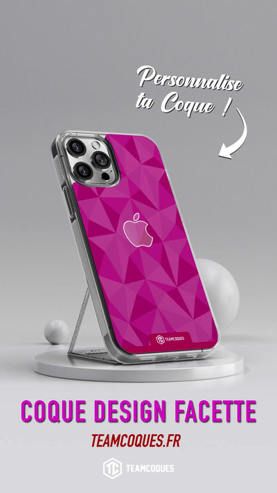 Vidéo Coque design FACETTES APPLE POMME ROSE - TEAMCOQUES