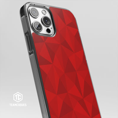 Coque design FACETTES ROUGE - TEAMCOQUES