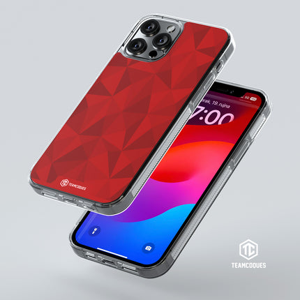Coque design FACETTES ROUGE - TEAMCOQUES
