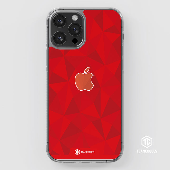 Coque design FACETTES APPLE POMME ROUGE - TEAMCOQUES