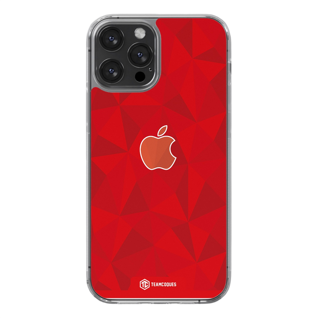 Coque design FACETTES APPLE POMME ROUGE - TEAMCOQUES