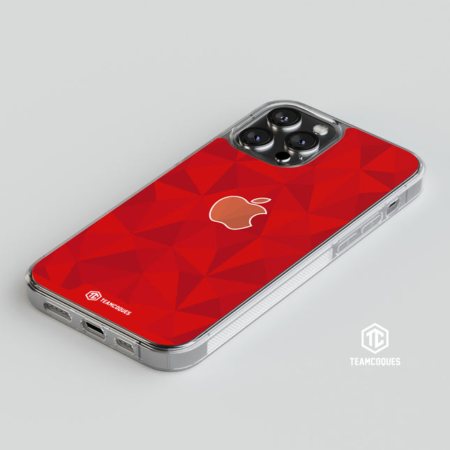 Coque design FACETTES APPLE POMME ROUGE - TEAMCOQUES