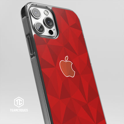 Coque design FACETTES APPLE POMME ROUGE - TEAMCOQUES
