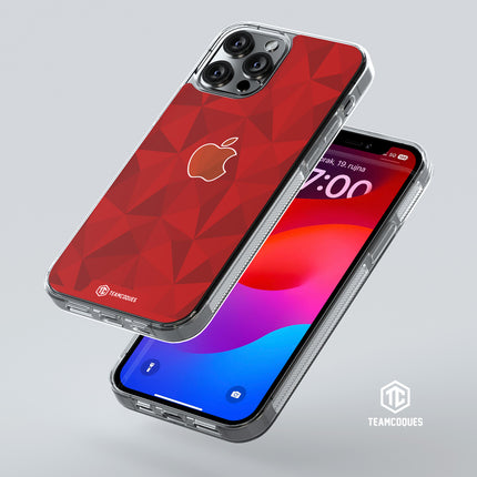 Coque design FACETTES APPLE POMME ROUGE - TEAMCOQUES