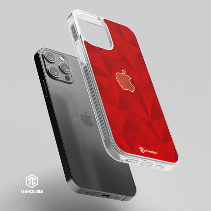Coque design FACETTES APPLE POMME ROUGE - TEAMCOQUES