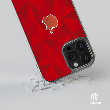 Coque design FACETTES APPLE POMME ROUGE - TEAMCOQUES