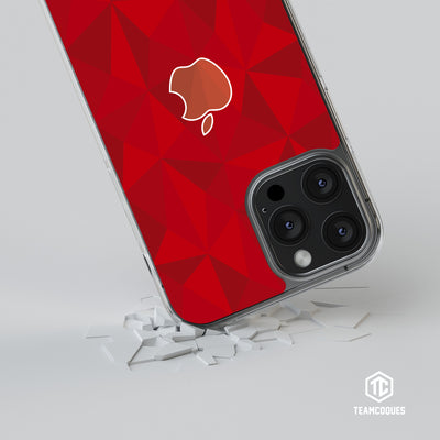 Coque design FACETTES APPLE POMME ROUGE - TEAMCOQUES