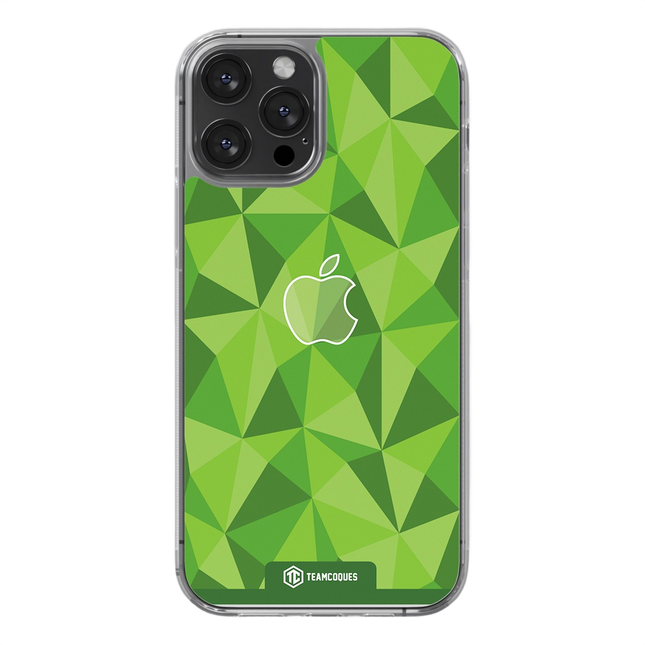 Coque design FACETTES APPLE POMME VERT - TEAMCOQUES