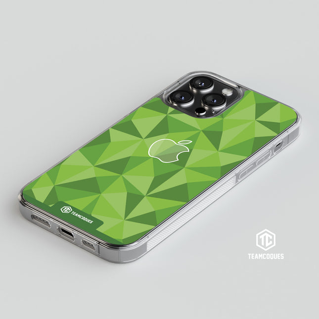 Coque design FACETTES APPLE POMME VERT - TEAMCOQUES