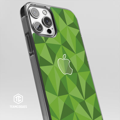 Coque design FACETTES APPLE POMME VERT - TEAMCOQUES