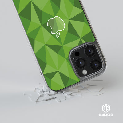 Coque design FACETTES APPLE POMME VERT - TEAMCOQUES