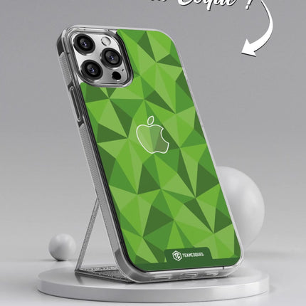 Vidéo Coque design FACETTES APPLE POMME VERT - TEAMCOQUES