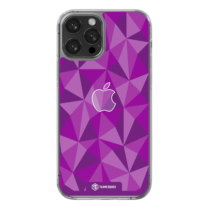 Coque design FACETTES APPLE POMME VIOLET - TEAMCOQUES