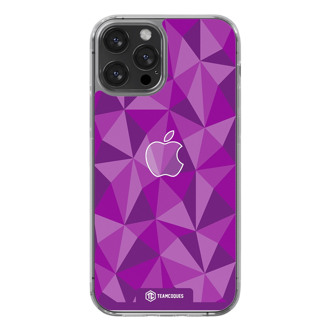 Coque design FACETTES APPLE POMME VIOLET - TEAMCOQUES