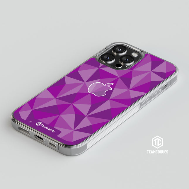 Coque design FACETTES APPLE POMME VIOLET - TEAMCOQUES