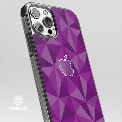 Coque design FACETTES APPLE POMME VIOLET - TEAMCOQUES