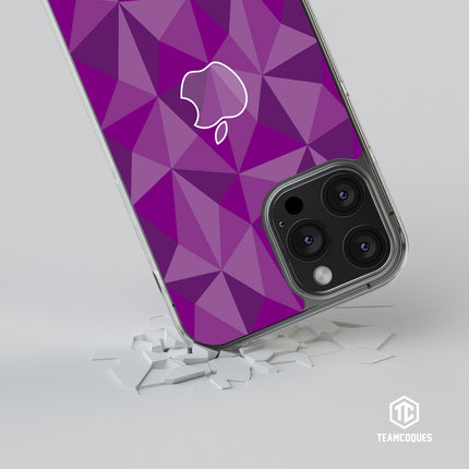 Coque design FACETTES APPLE POMME VIOLET - TEAMCOQUES
