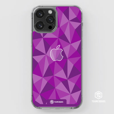 Coque design FACETTES APPLE POMME VIOLET - TEAMCOQUES