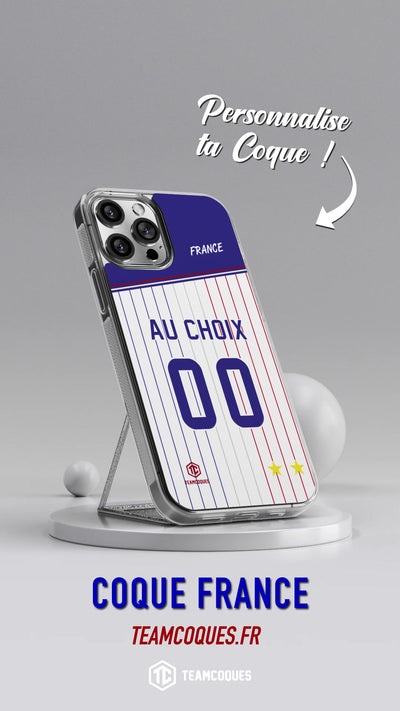 Vidéo Coque foot EQUIPE DE FRANCE 2024 EXTERIEUR personnalisable - TEAMCOQUES