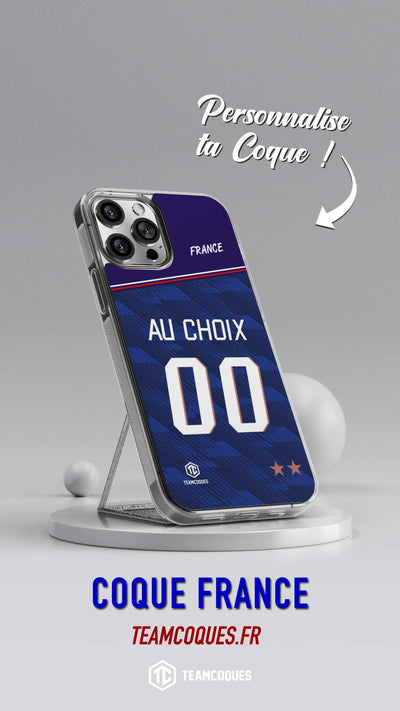 Coque foot EQUIPE DE FRANCE 2026 DOMICILE personnalisable - TEAMCOQUES
