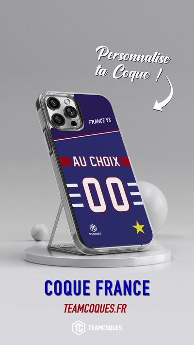 Vidéo Coque foot EQUIPE DE FRANCE 1998 DOMICILE personnalisable - TEAMCOQUES