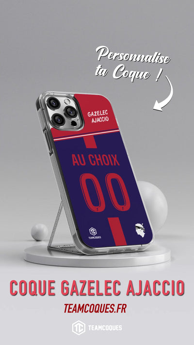 Vidéo Coque foot GAZELEC AJACCIO personnalisable - TEAMCOQUES