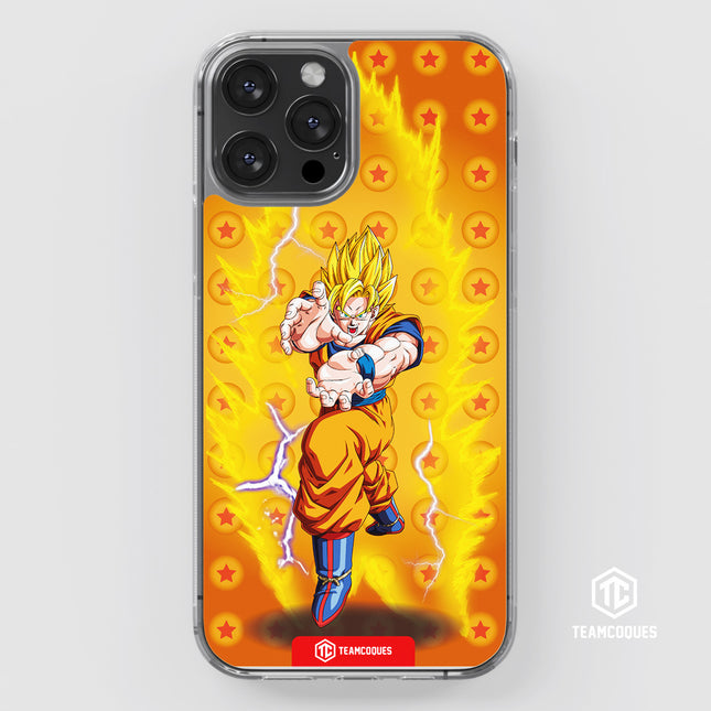 Coque design DRAGON BALL - SON GOKU 07 SUPER SAIYAN JAUNE KAME HAME HA - TEAMCOQUES