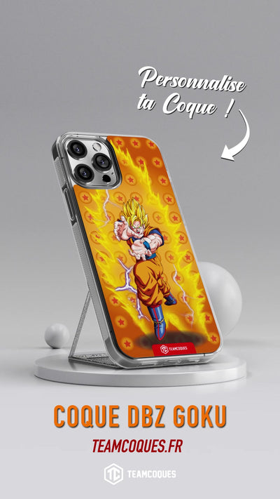 Vidéo Coque design DRAGON BALL - SON GOKU 07 SUPER SAIYAN JAUNE KAME HAME HA - TEAMCOQUES