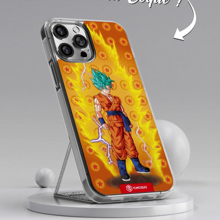 Vidéo Coque design DRAGON BALL - SON GOKU 08 SUPER SAIYAN BLEU - TEAMCOQUES