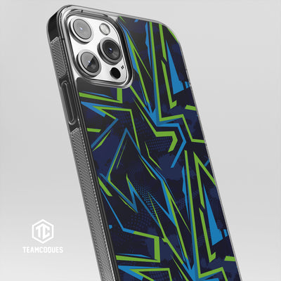 Coque design GRAPHIQUE 02 BLEU VERT - TEAMCOQUES