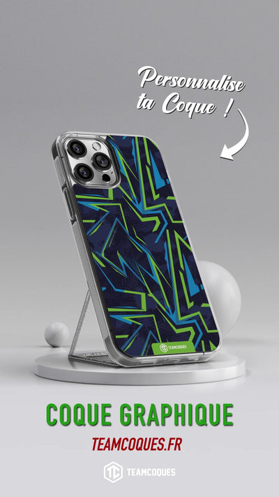 Vidéo Coque design GRAPHIQUE 02 BLEU VERT - TEAMCOQUES