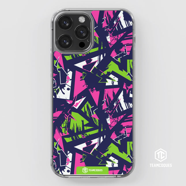 Coque design GRAPHIQUE 03 VIOLET VERT - TEAMCOQUES
