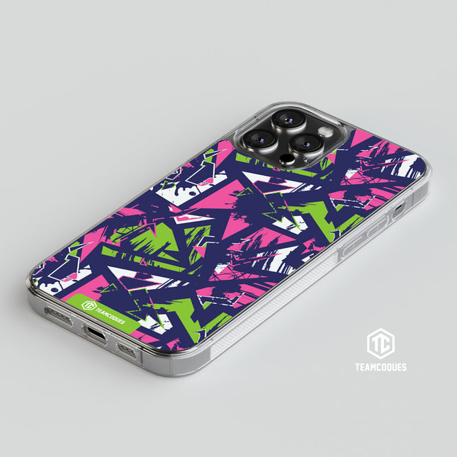 Coque design GRAPHIQUE 03 VIOLET VERT - TEAMCOQUES