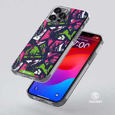 Coque design GRAPHIQUE 03 VIOLET VERT - TEAMCOQUES
