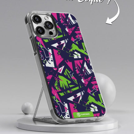 Vidéo Coque design GRAPHIQUE 03 VIOLET VERT - TEAMCOQUES