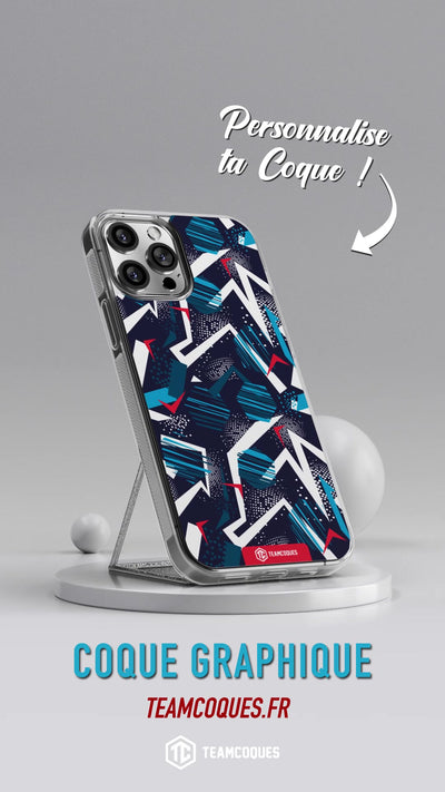 Vidéo Coque design GRAPHIQUE 04 TRICOLORE BLEU - TEAMCOQUES