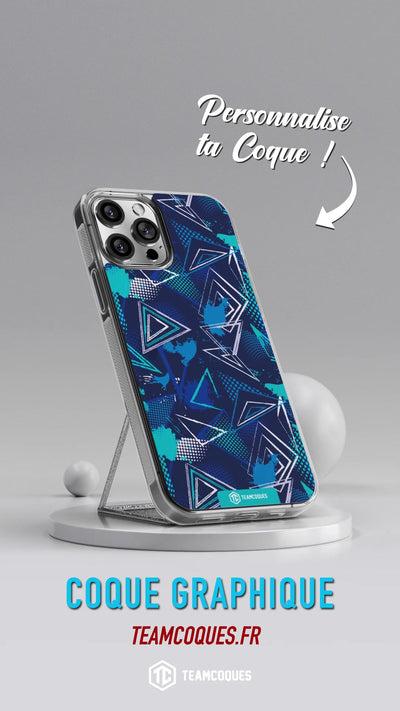 Vidéo Coque design GRAPHIQUE 05 BLEU MARINE CIEL - TEAMCOQUES